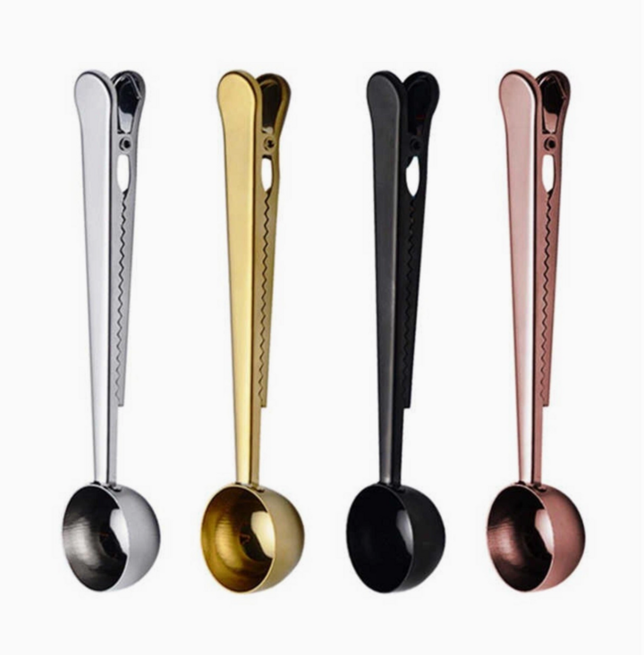 Stainless Steel Coffee Scoop and Bag Clip
